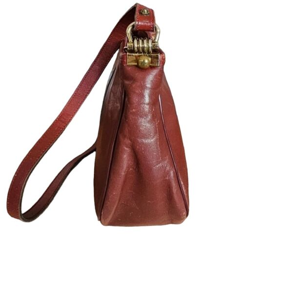 Etienne Aigner Vintage Burgundy Leather Shoulder Bag Purse Minimalist Classic - Picture 7 of 10